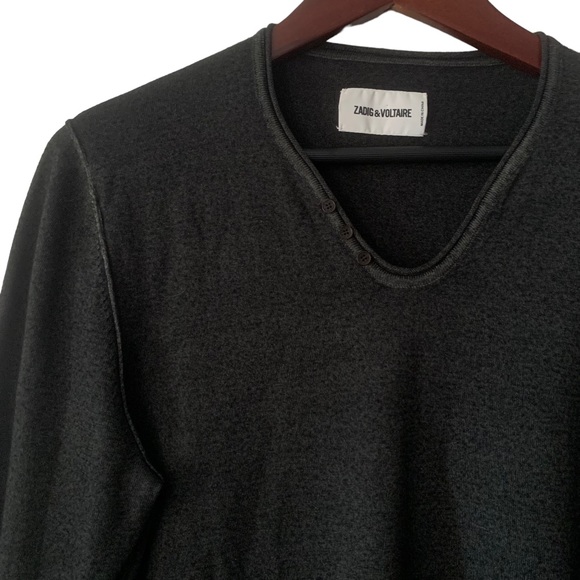 Zadig & Voiltaire Henley Neck Monastir Sweater Size M - Picture 5 of 16